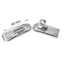 Turning lock, 2 pcs, silver colour