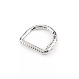 D-Shaped Metal Carabiner Snap Hook, 22 mm, silver