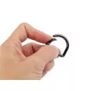 D-Shaped Metal Carabiner Snap Hook, 22 mm, silver