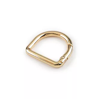 D-Shaped Metal Carabiner Snap Hook, 22 mm, gold coloured