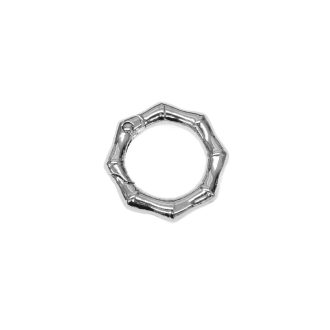 Spring Hook, 20 mm, Silver, Bamboo style