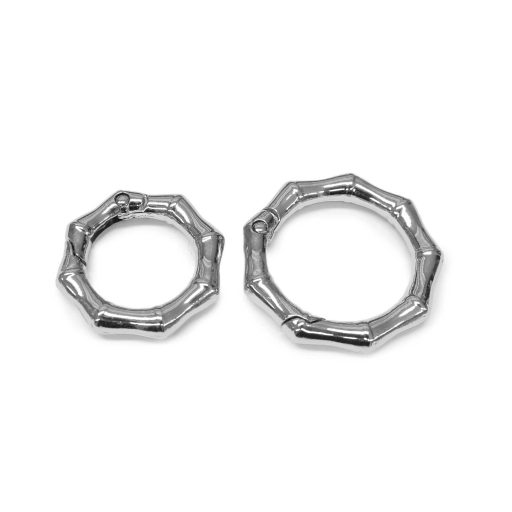 Spring Hook, 20 mm, Silver, Bamboo style