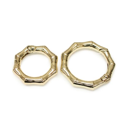 Spring Hook, 20 mm, Gold, Bamboo style