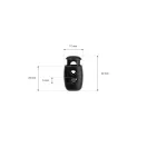 Spring Loaded Cord End for 5 mm Cord, Black Plastic