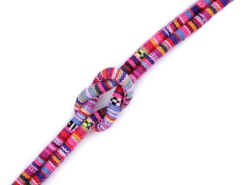 Cord with Aztec pattern, pink, 6 mm