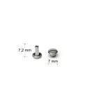 Double Headed Rivet, Nickel 7 mm, long feet
