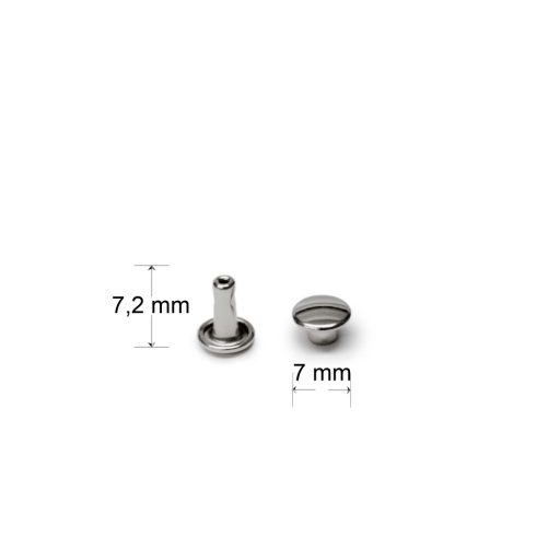 Double Headed Rivet, Nickel 7 mm