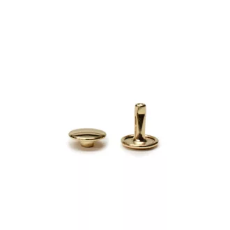 Double Headed Rivet, Gold, 9 mm