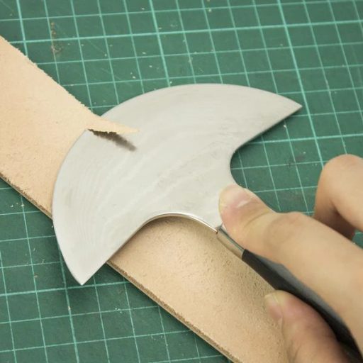Damascus Leather Round Knife