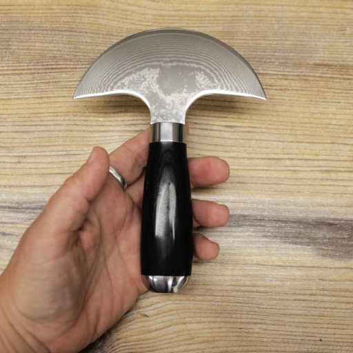 Damascus Leather Round Knife