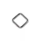 Iron Square Shaped Handbag Strap Holder, Nickel, 20 mm x 20 mm, 4 mm Thickness