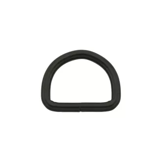Iron D-ring, Matte Black, 25x20x4 mm