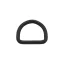 Iron D-ring, Matte Black, 25x20x4 mm