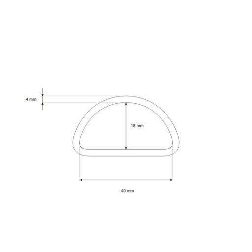 METAL D-RING 40x18x4 mm, nickel