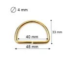 METAL D-RING 40x25x4 mm, gold coloured