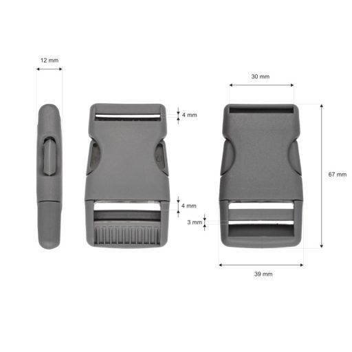 Plastic Quick Release Strap Buckle, 30 mm