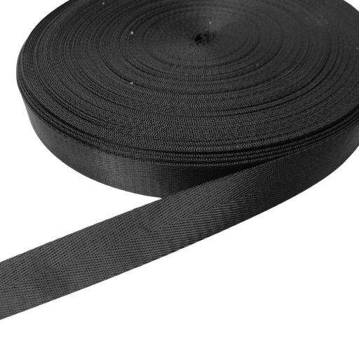 Satin Webbing, black, 25 mm