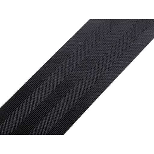 Fekete szatén heveder, 50 mm