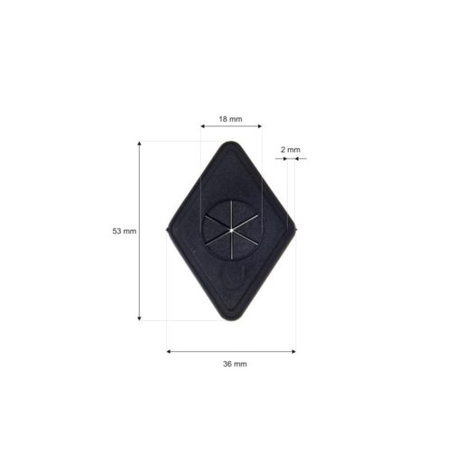 Diamond stripe-earpiece, black plastic