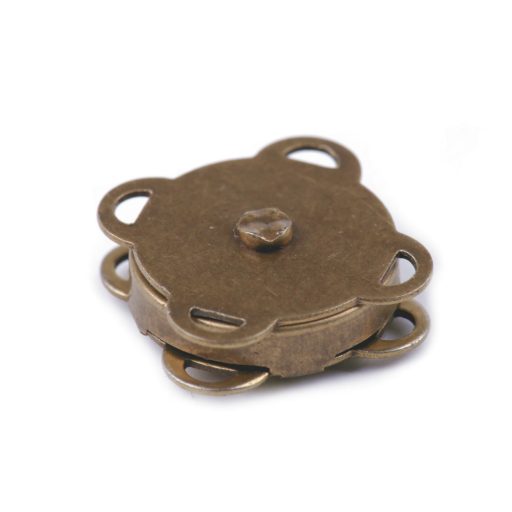 Sew on Magnetic Lock, Antique Brass, 14 mm