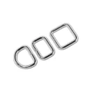 Iron D-ring, Nickel, 20 mm, 4 mm Thickness