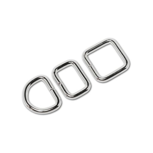Iron D-ring, Nickel, 20 mm, 4 mm Thickness