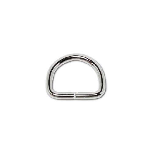 Iron D-ring, Nickel, 20 mm, 4 mm Thickness