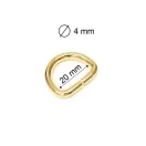 Iron D-ring, Nickel, 20 mm, 4 mm Thickness