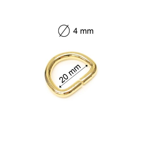 Iron D-ring, Nickel, 20 mm, 4 mm Thickness