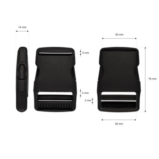Plastic Quick Release Strap Buckle, 40 mm