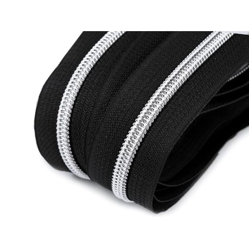 Black Plastic Spiral Zipper, RT10