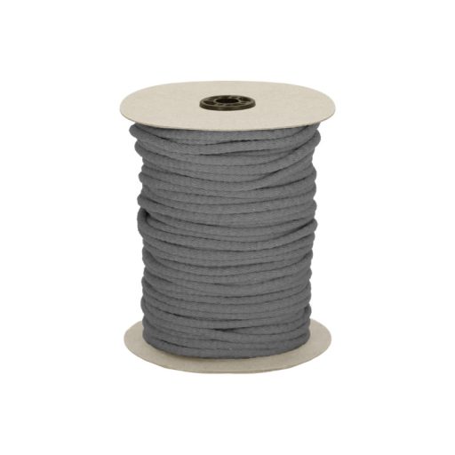 Grey cotton cord, 7 mm