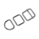 Iron D-ring, Nickel, 25 mm, 4 mm Thickness