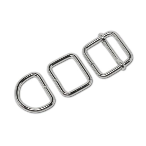 Iron D-ring, Nickel, 25 mm, 4 mm Thickness