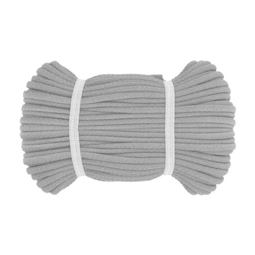 Durable, Grey Cotton Cord for Your DIY Projects, 8 mm