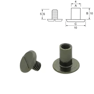 Belt Screw, 10x10 mm, Black Nickel