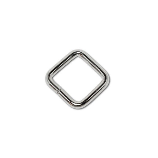 Iron Square Shaped Handbag Strap Holder, Nickel, 20 mm x 20 mm, 4 mm Thickness