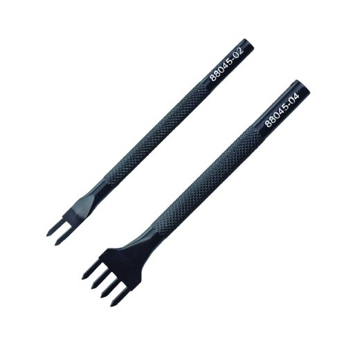 Steel diamond stitching chisels for hand stitching, set, black