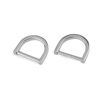 Flat D-ring, Nickel, 20 mm