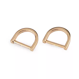Flat D-ring, Gold, 20 mm