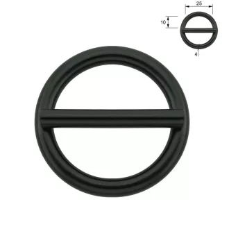 Welded round ring 25 mm, black