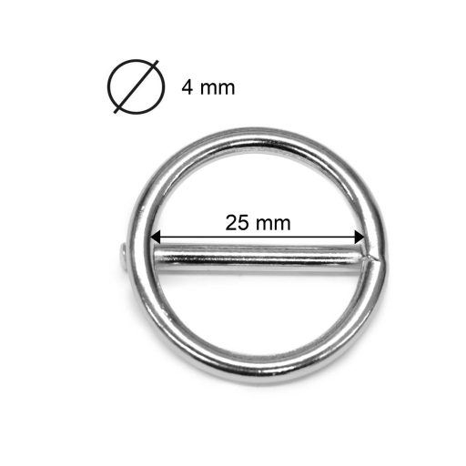 Welded round ring 25 mm, nickel