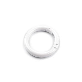 Round Spring Hook, 25 x 4 mm, White