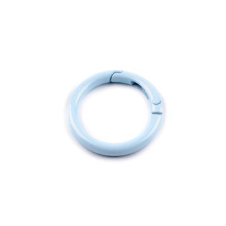 Round Spring Hook, 25 x 4 mm, Light Blue