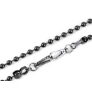 Flat Handbag Chain with Carabiner, Gun Metal, 120 cm