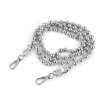 Ball Handbag Chain with Carabiner, Silver colour, 120 cm