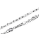 Ball Handbag Chain with Carabiner, Silver colour, 120 cm
