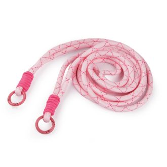 Colorful knotted phone lanyard, 128 cm, Light Pink