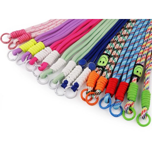 Colorful knotted phone lanyard, 128 cm, Multicolour