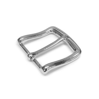 Brass Belt Buckle Silver coloured, 40 mm
